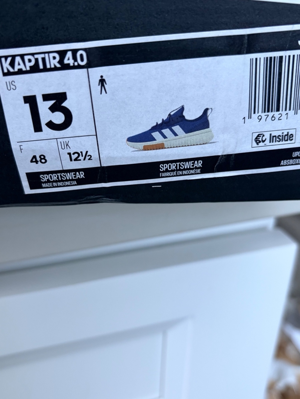 Adidas Kaptir 4.0 Men's Running Shoes Size 13 Blue with Cloudfoam Sole - Picture 6 of 6